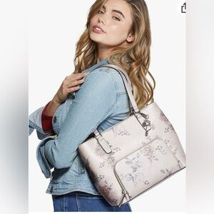 Guess Floral Patterned Cream Tote Bag